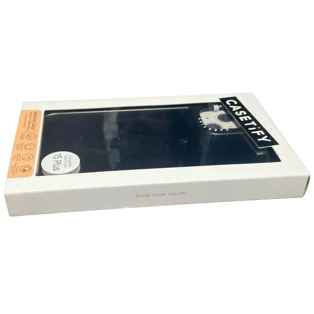 CASETiFY iPhone 15/14 Plus MagSafe Mirror Case Silver Black Bumper Cover NEW